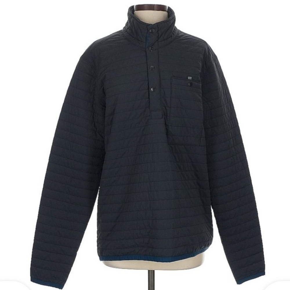 Relwen Windzip Popover Jacket Navy Blue Quilted Quarter Zip Men's S‎